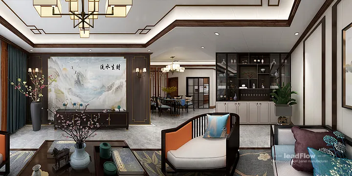 WPC Wall Panel Project: Hangzhou Apartment with Living-Dining Room in Hangzhou, China
