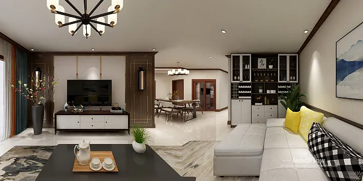 WPC Wall Panel Project: Hangzhou Apartment with Living-Dining Room in Hangzhou, China - photo 9