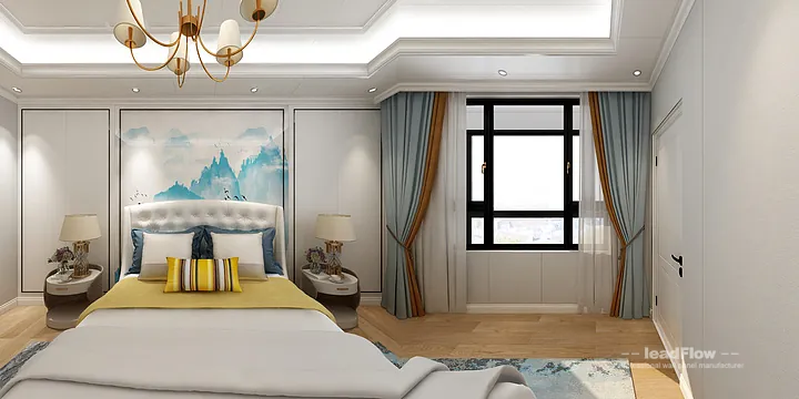 WPC Wall Panel Apartment Case Study in Hangzhou | Modern Master Bedroom in Hangzhou, China - photo 1