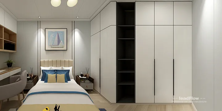 WPC Wall Panel Apartment Case Study in Hangzhou | Modern Master Bedroom in Hangzhou, China - photo 3