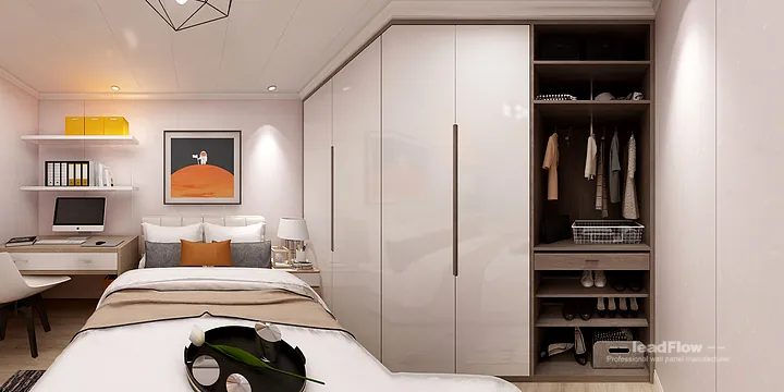 WPC Wall Panel Apartment Case Study in Hangzhou | Modern Master Bedroom in Hangzhou, China - photo 7
