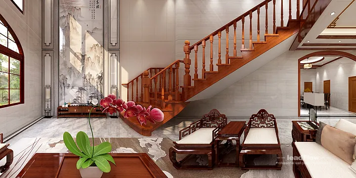 Contemporary WPC Interior Panel Project: Hangzhou Villa Interior in Hangzhou, China