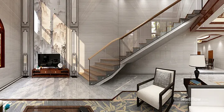 Contemporary WPC Interior Panel Project: Hangzhou Villa Interior in Hangzhou, China - photo 1