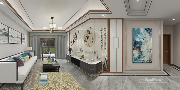 WPC Wall Cladding Project: Hangzhou Apartment with Living-Dining Room in Hangzhou, China