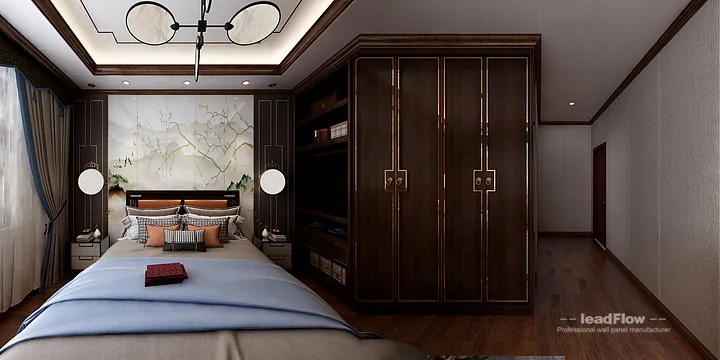 WPC Wall Cladding Apartment Design in Hangzhou | New Chinese Oriental Interior in Hangzhou, China - photo 3