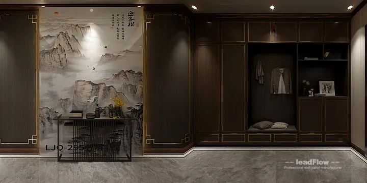 Premium WPC Cladding for Hangzhou Apartment &mdash; New Chinese Oriental Finish in Hangzhou, China - photo 1