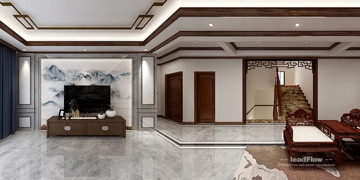 Hangzhou Villa Makeover with WPC Wall Panel | New Chinese Oriental Wood Grain in Hangzhou, China - photo 12