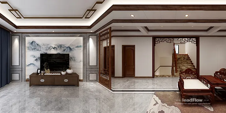 Hangzhou Villa Makeover with WPC Wall Panel | New Chinese Oriental Wood Grain in Hangzhou, China - photo 14