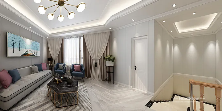 WPC Cladding Villa Case Study in Hangzhou | Light Luxury Living Room in Hangzhou, China - photo 7