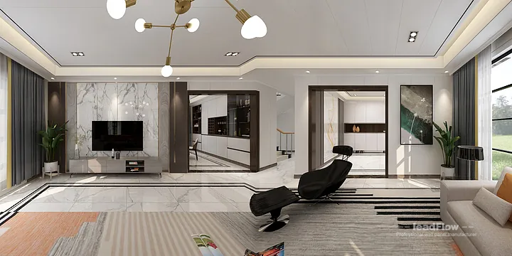 WPC Interior Panel Project: Nanchang Villa with Dining Room in Donghu District, Nanchang, China - photo 4