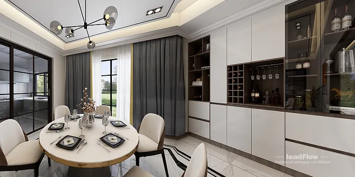 WPC Interior Panel Project: Nanchang Villa with Dining Room in Donghu District, Nanchang, China - photo 8