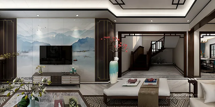 Nanchang Villa with WPC Cladding &mdash; Dining Room Feature in Donghu District, Nanchang, China - photo 1