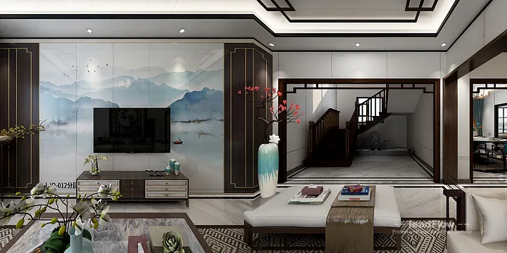 Nanchang Villa with WPC Cladding &mdash; Dining Room Feature in Donghu District, Nanchang, China - photo 11