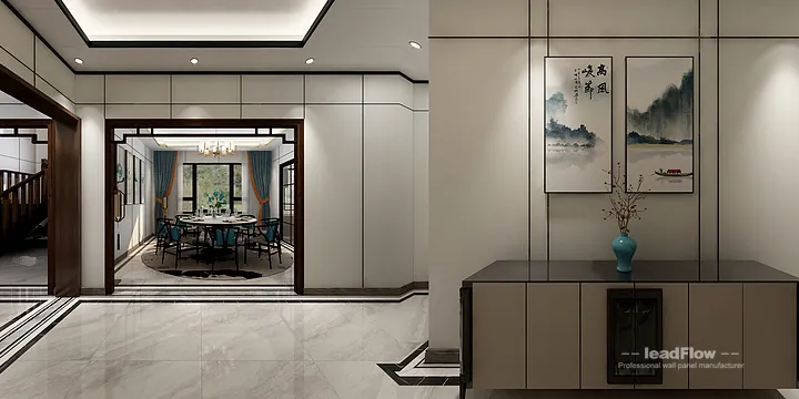 Nanchang Villa with WPC Cladding &mdash; Dining Room Feature in Donghu District, Nanchang, China - photo 12