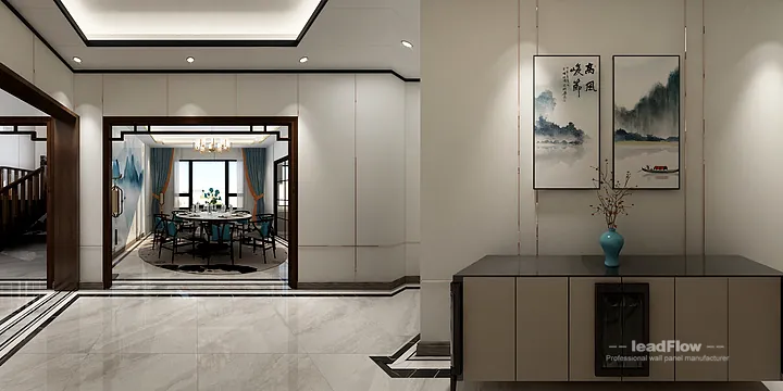 Nanchang Villa with WPC Cladding &mdash; Dining Room Feature in Donghu District, Nanchang, China - photo 13