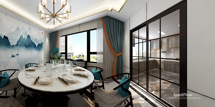 Nanchang Villa with WPC Cladding &mdash; Dining Room Feature in Donghu District, Nanchang, China - photo 15