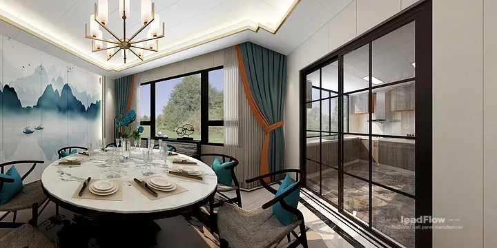 Nanchang Villa with WPC Cladding &mdash; Dining Room Feature in Donghu District, Nanchang, China - photo 3