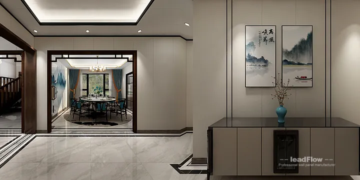 Nanchang Villa with WPC Cladding &mdash; Dining Room Feature in Donghu District, Nanchang, China - photo 4
