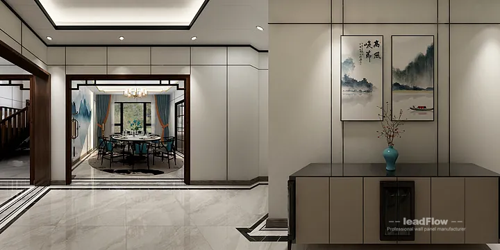 Nanchang Villa with WPC Cladding &mdash; Dining Room Feature in Donghu District, Nanchang, China - photo 9