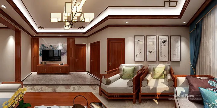 WPC Wall Cladding Project: Hangzhou Apartment with Living-Dining Room in Hangzhou, China